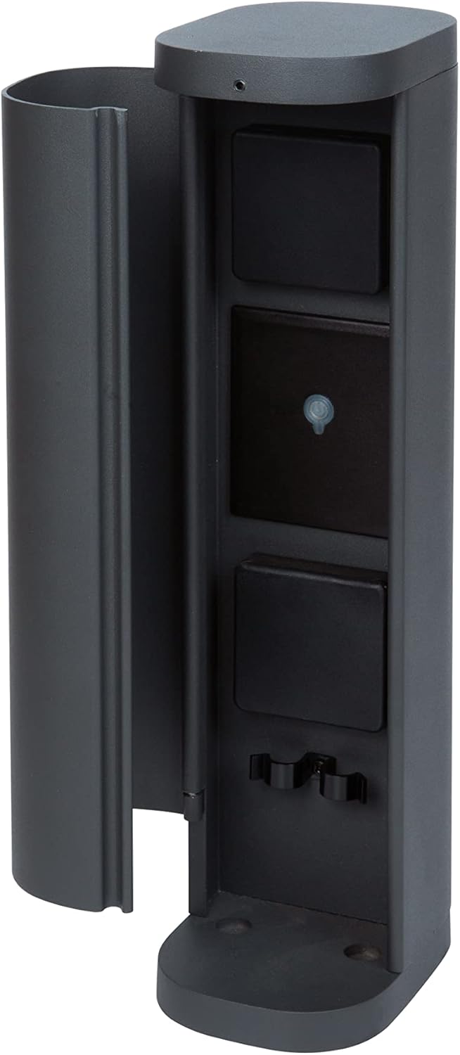 Bold 19486 Volo smarte Garten Steckdose aussen (Steckdosen-Säule) Anthrazit (2X Schuko | Smart Home