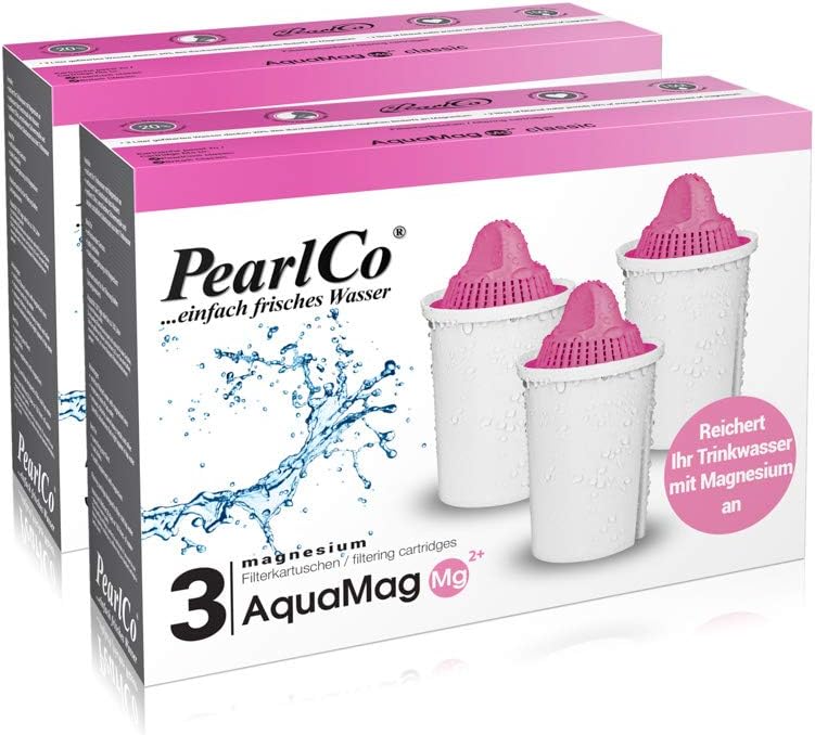 PearlCo - AquaMag Classic Pack 6 Filterkartuschen mit Magnesium - passt in Brita Classic Magnesium K