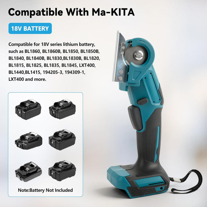 Kabelloser Akku-Universalschneider kompatibel mit Makita 18V Akku (Ohne Akku), Kartonschneider Elekt