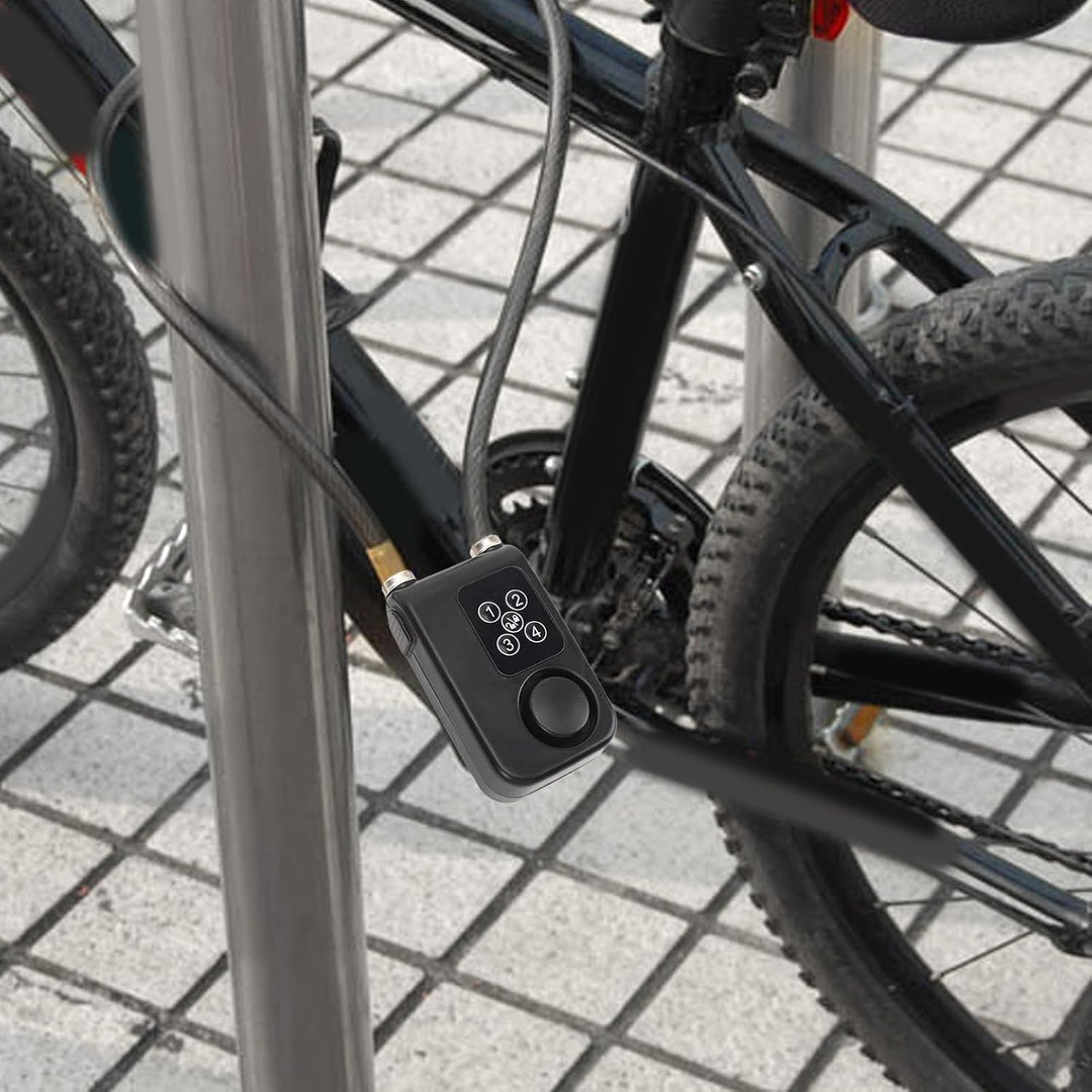 Zunate Passwortschloss für Fahrräder, Anti-Diebstahl-Kettenschloss mit 110 DB Vibrationsalarm, Schlü