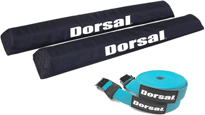 DORSAL Aero Roof Rack Pads with 15 ft Surf Straps for Car Surfboard Kayak SUP Long 28" Grey Grey 28"