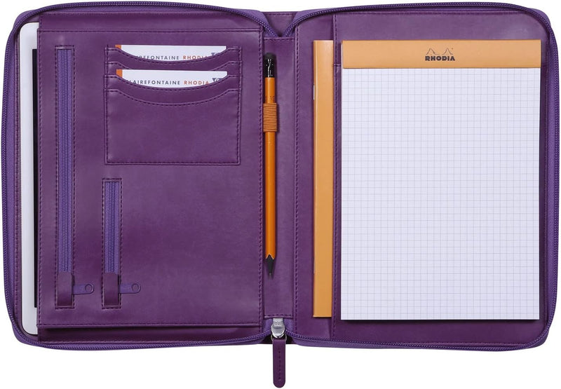 Rhodia 168105C - Konferenzmappe Rhodiarama 19,5x25,5 cm, mit Etui, dehnbare Haupttasche, 2 flache Re