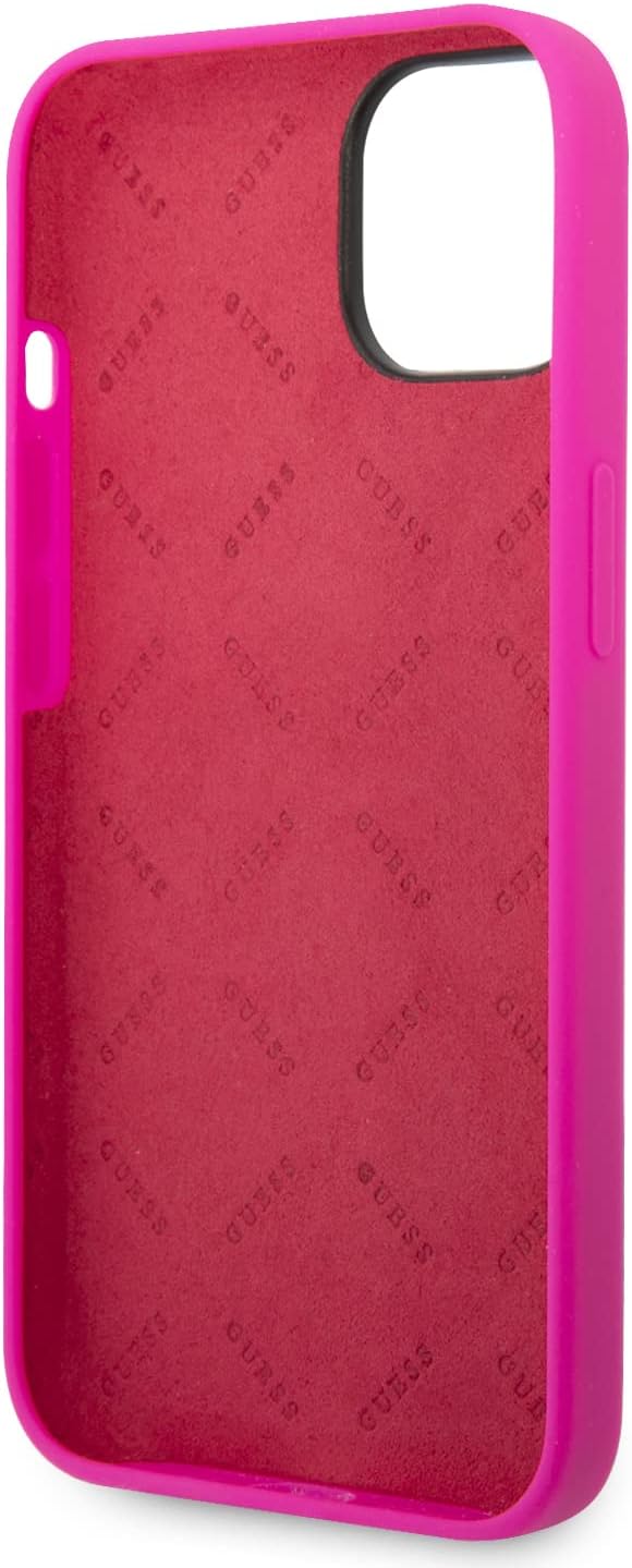 Guess GUHCP14MSLSMF hülle für iPhone 14 Plus 6,7" Fuchsia/Fuschia Hard case Silicone Vintage Gold Lo