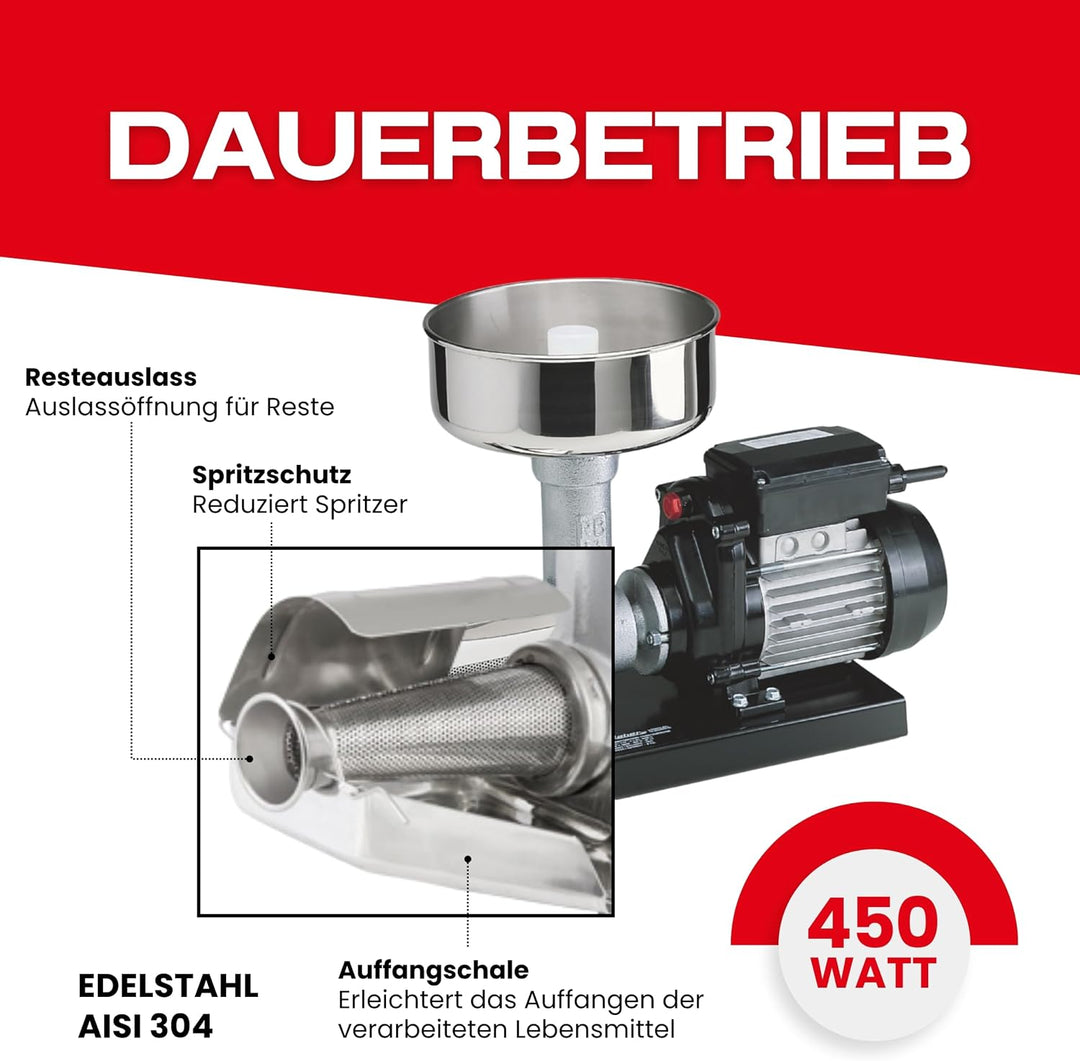 Reber 9008 N – Zitruspresse (Edelstahl, Edelstahl), Rot
