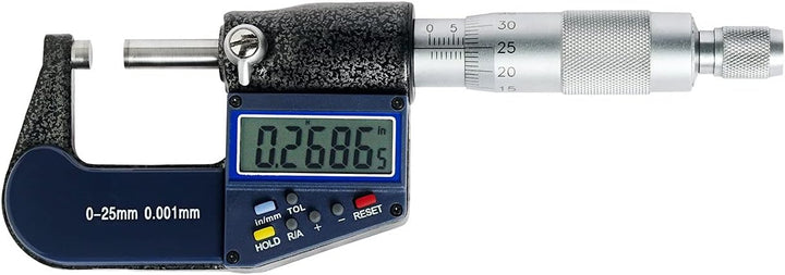 WABECO Digitale Mikrometerschraube 0-25 mm Mikrometer Bügelmessschraube