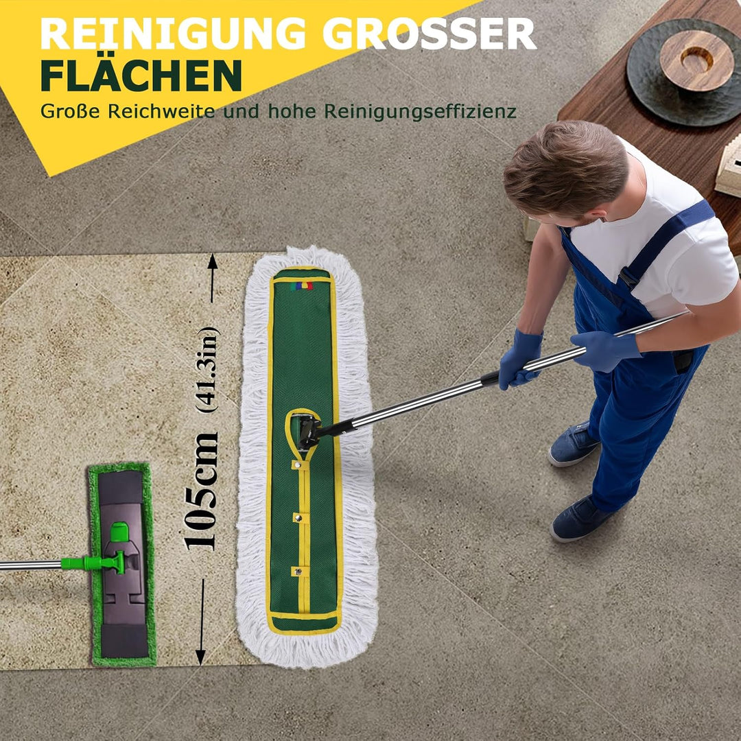 Masthome Bodenwischer 105 cm Breit, Industrie Wischmopp mit 2 Wischpads, Profi Mopp Wischer Boden mi