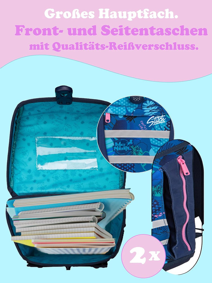 Familando McNeill Mädchen Schulranzen 1. Klasse · Disney Lilo & Stitch · ergonomischer Tornister · S
