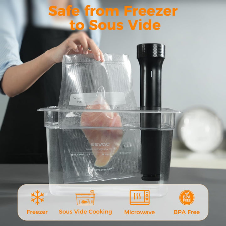 Wevac 2 Rollen 28x1500cm Sous Vide Beutel, Vakuumbeutel Lebensmittel, Vakumierfolienrolle geeignet f