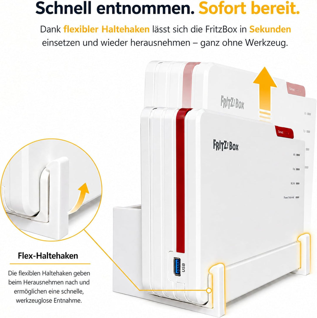 OSAZEE Wandhalterung für AVM FritzBox 5690 Pro – 9 cm Wandabstand für optimale Kabelführung – Überko