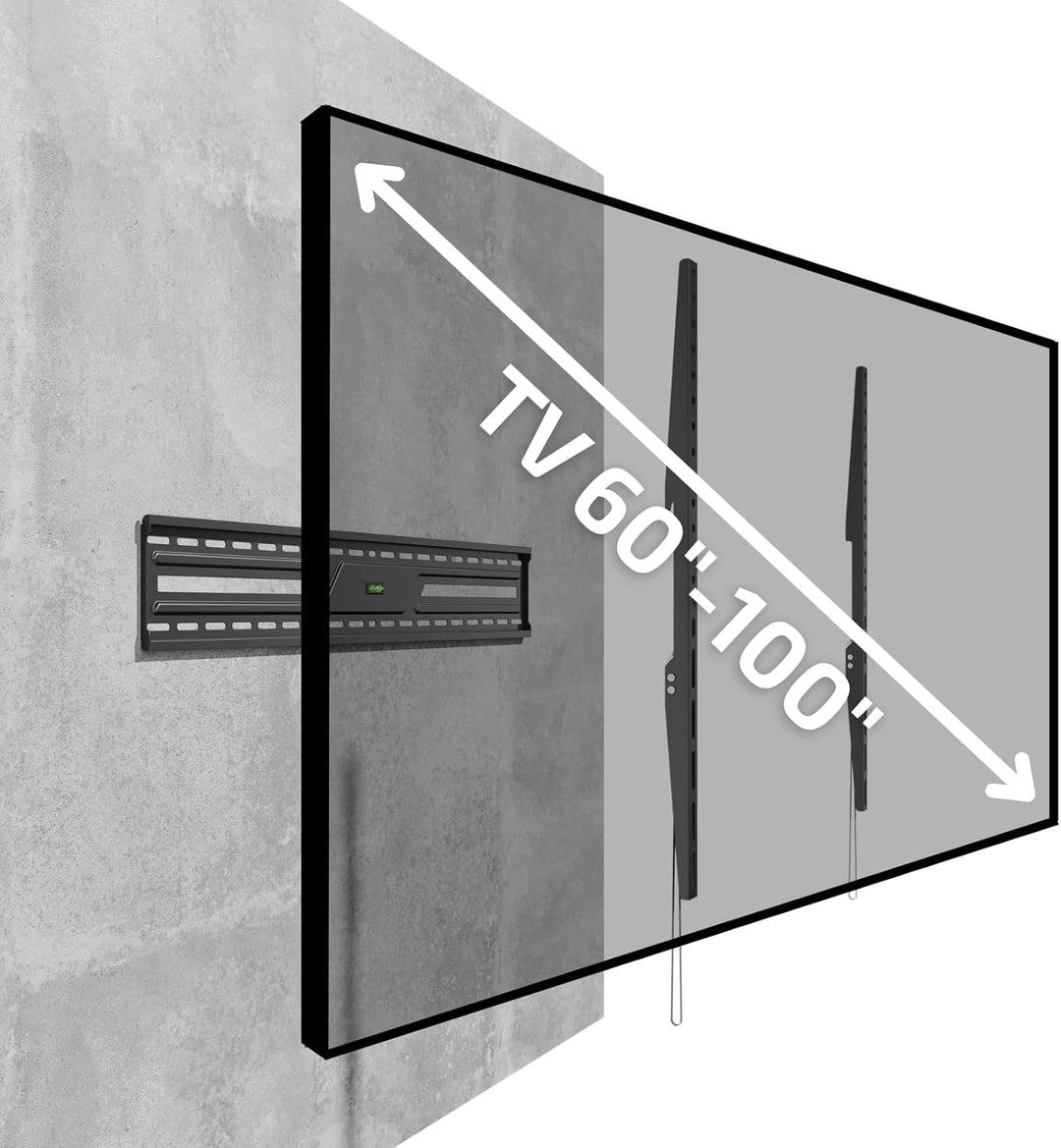 Superior Electronics - Feste TV-Wandhalterung für Fernseher von 60„ bis 100“ (Extra Slim) - VESA-kom