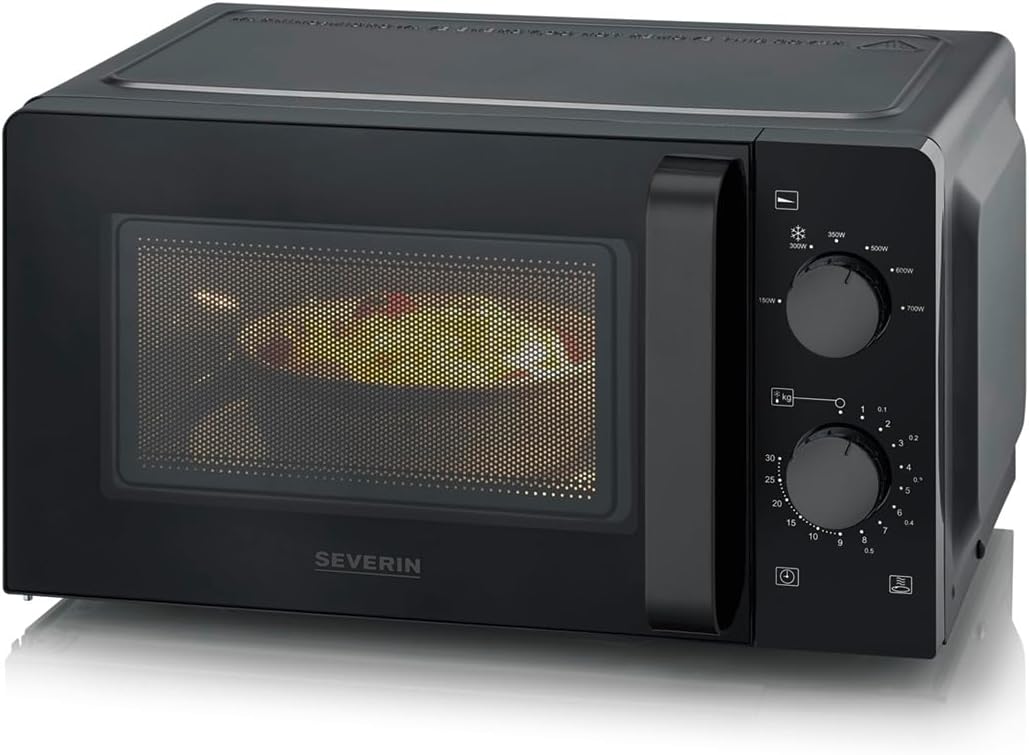 SEVERIN MW 9587 Mikrowelle Schwarz (matt), Edelstahl 800W Timerfunktion