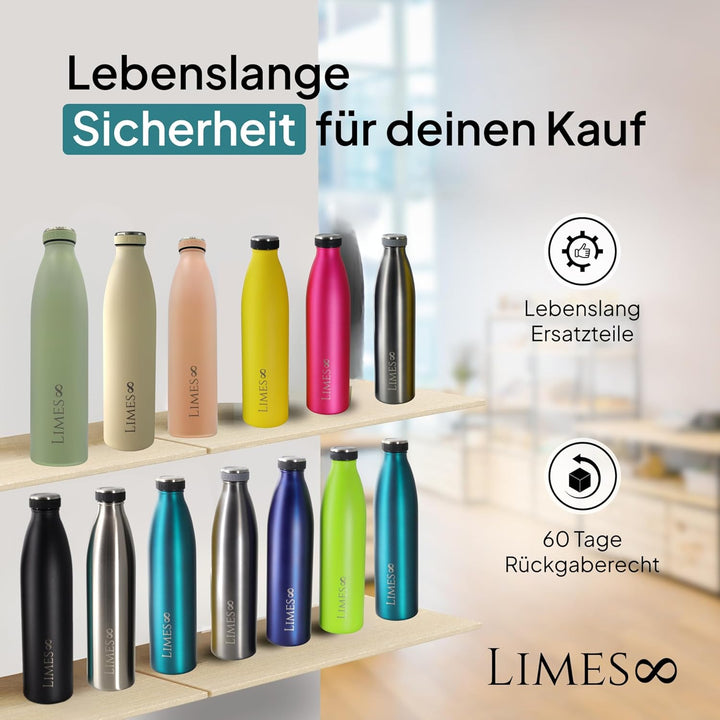 Thermosflasche Edelstahl 1L [HEIss & KALT] - 5-fach vakuumisolierte Trinkflasche - auslaufsichere &