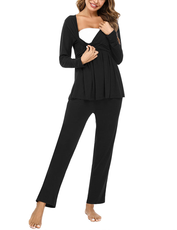 Litherday Damen Pyjamaset M A-schwarz, M A-schwarz