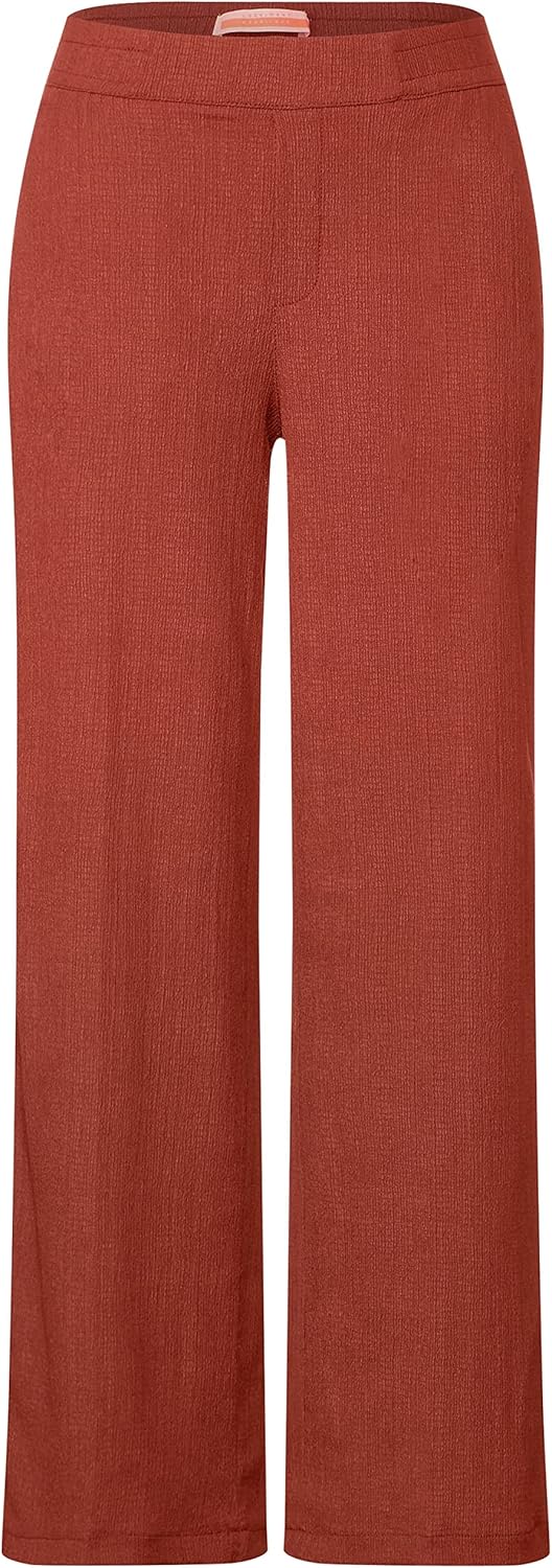 Street One Damen Joggpants Seersucker 38W / 30L Foxy Red, 38W / 30L Foxy Red