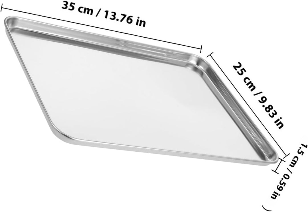 ULTECHNOVO Robustes Edelstahl Backblech 35 X 25 X 1,5cm Glänzende Kuchenform zum Backen und Serviere