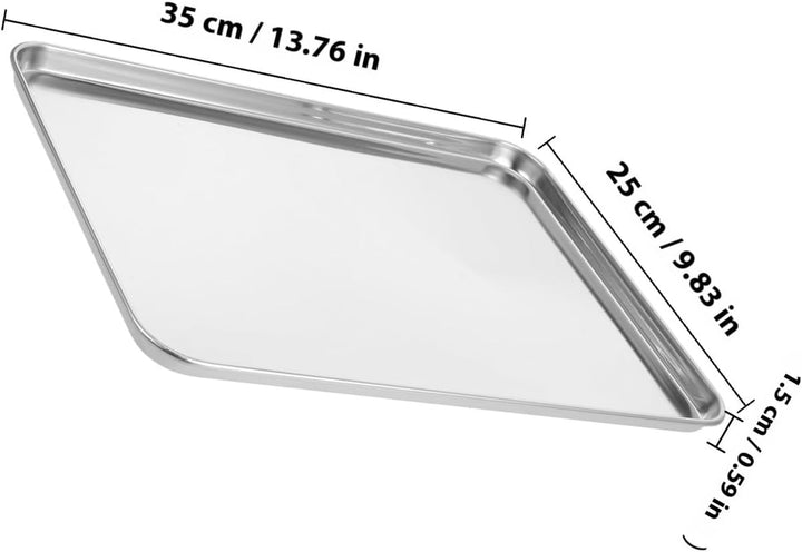 ULTECHNOVO Robustes Edelstahl Backblech 35 X 25 X 1,5cm Glänzende Kuchenform zum Backen und Serviere