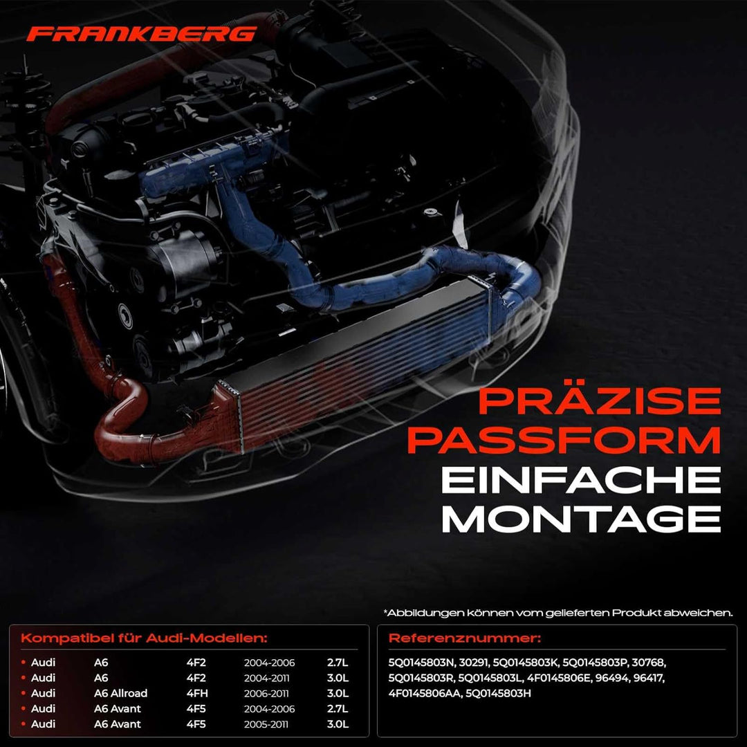 Frankberg Ladeluftkühler Turbokühler Kompatibel mit A6 4F2 4F5 4FH C6 2.7L 3.0L Diesel 2004-2011 Rep