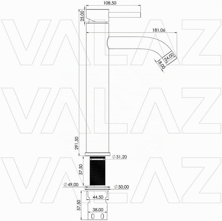 VALAZ Wasserhahn Bad Hoch Weiss | Einhebelmischer Waschbecken, Warm und Kaltwassermischer, Wasserspa