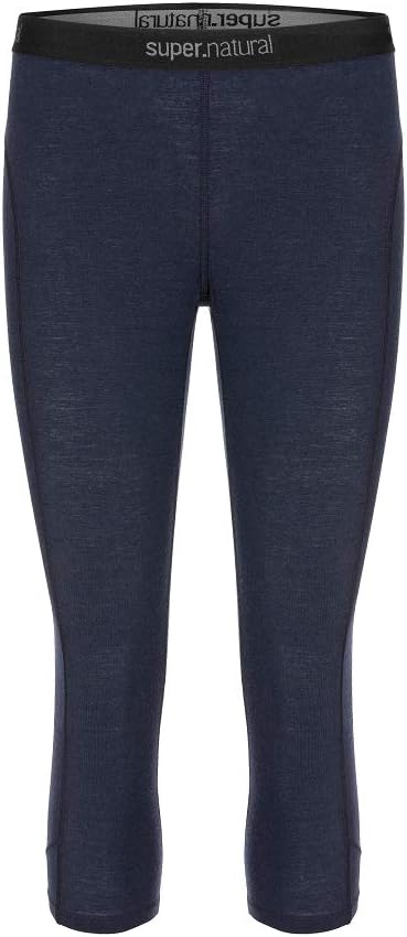 super.natural Damen Funktions-Unterhose, 3/4 Länge, Mit Merinowolle, W BASE 3/4 TIGHT 175 Nachtblau