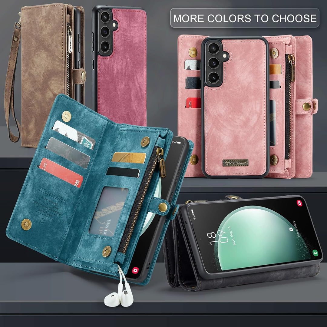 UFinetech für Samsung S23 FE Hülle, Stossfest Kartenfach Magnetisch Abnehmbare Tasche Samsung Galaxy