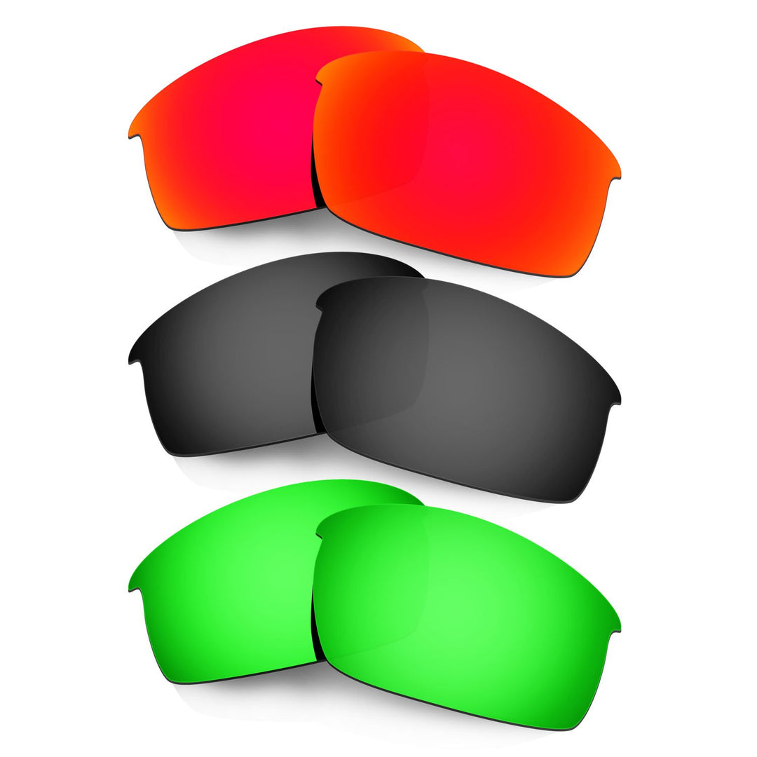 HKUCO Plus Mens Replacement Lenses For Oakley Bottlecap Red/Black/Emerald Green Sunglasses