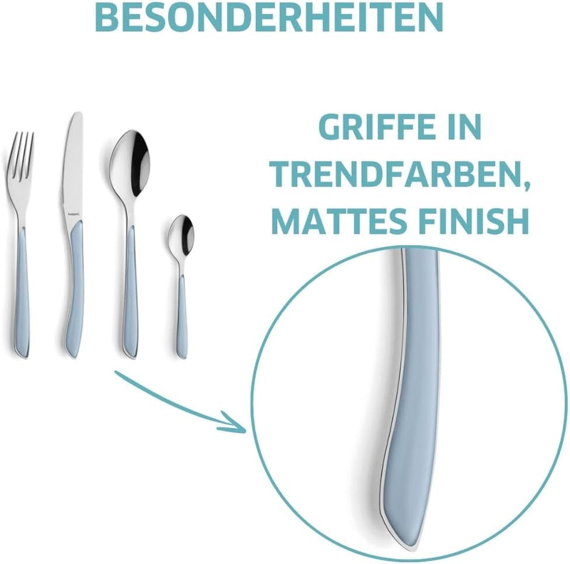 Kuppels Prisma Besteck Set für 6 Personen aus Edelstahl poliert | Besteckset 24-teilig | Hochwertige