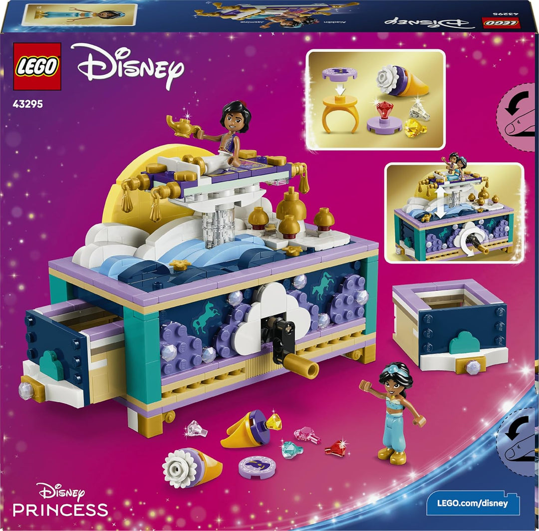 LEGO ǀ Disney Princess Jasmins Schmuckkästchen - Aladdin Set mit 2 Mini-Puppen, 2 Ringen und Dschinn