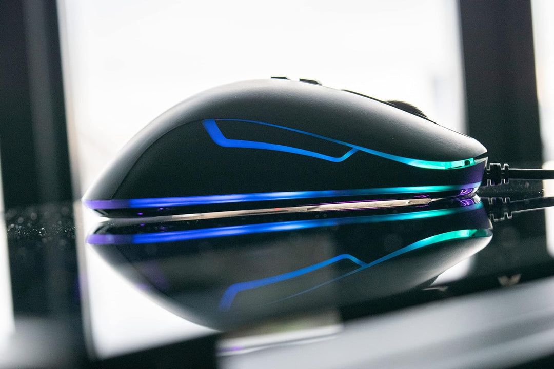 MILLENIUM Gaming Maus in Schwarz mit RGB LED - High Performance USB Gaming Mouse für Hobby-Gamer und