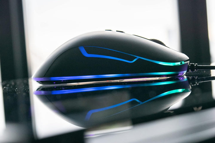 MILLENIUM Gaming Maus in Schwarz mit RGB LED - High Performance USB Gaming Mouse für Hobby-Gamer und