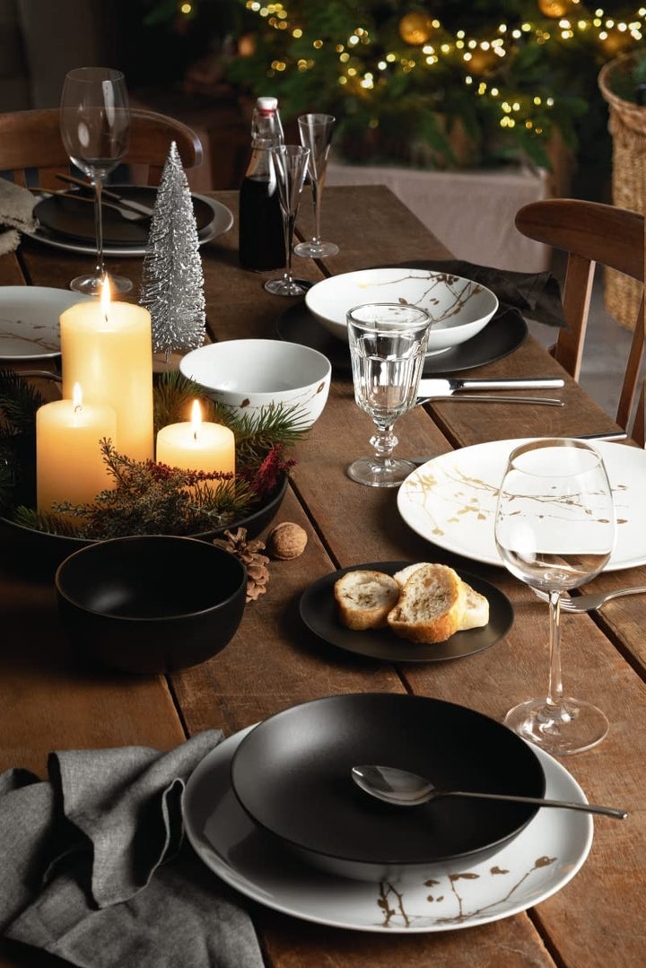 Seltmann 001.764300 Liberty Porzellan Foodbowl, 65164 Dekor, Samtschwarz, 1.72 L Kapazität, 7.8cm Hö