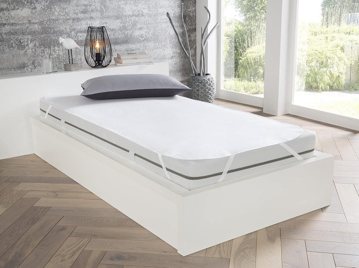 Vita wasserdichter Matratzenschutz 140x200 cm – Ibena Matratzenschoner wasserdicht weiss natur, Inko