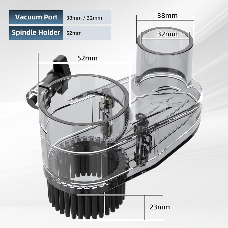 Yofuly 52mm CNC Spindel-Staubschuh, 52mm Bürstenstaubsauger-Abdeckung für CNC Fräsmaschine, Staubsam