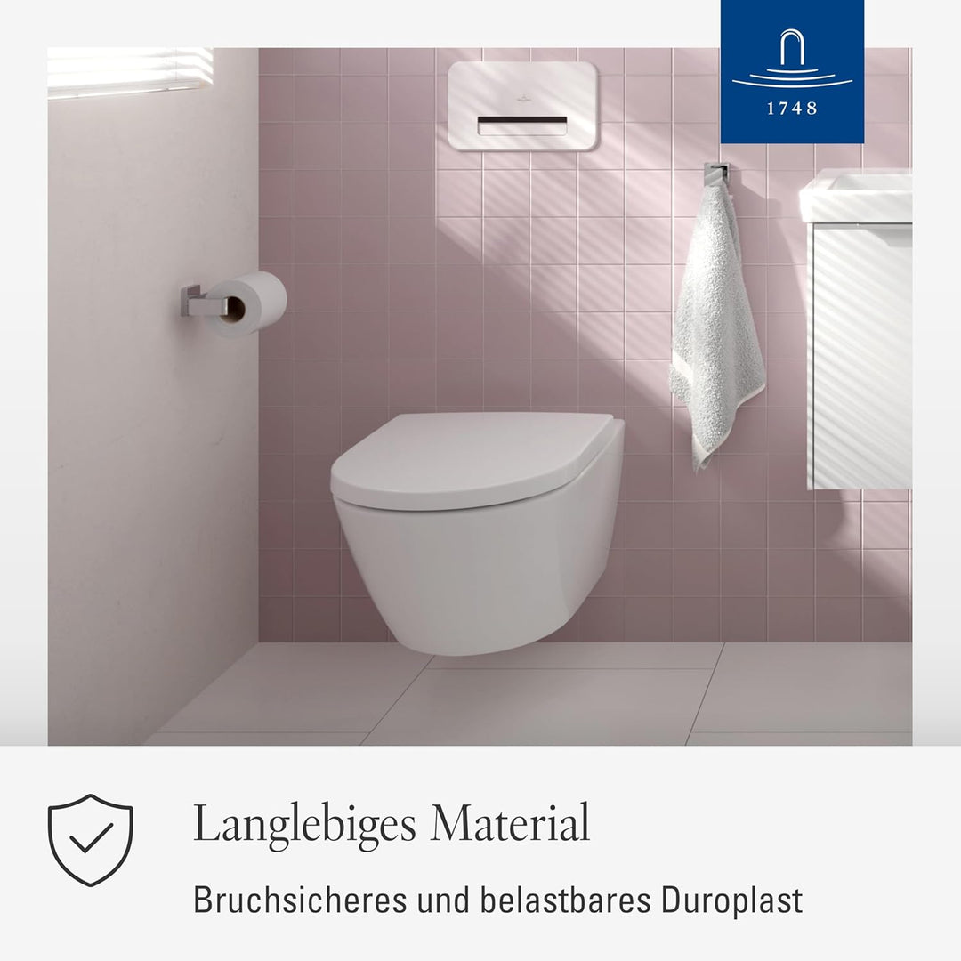 Villeroy & Boch WC-Sitz Subway 3.0 - Toilettendeckel Weiss glänzend aus Duroplast - Toilettensitz mi