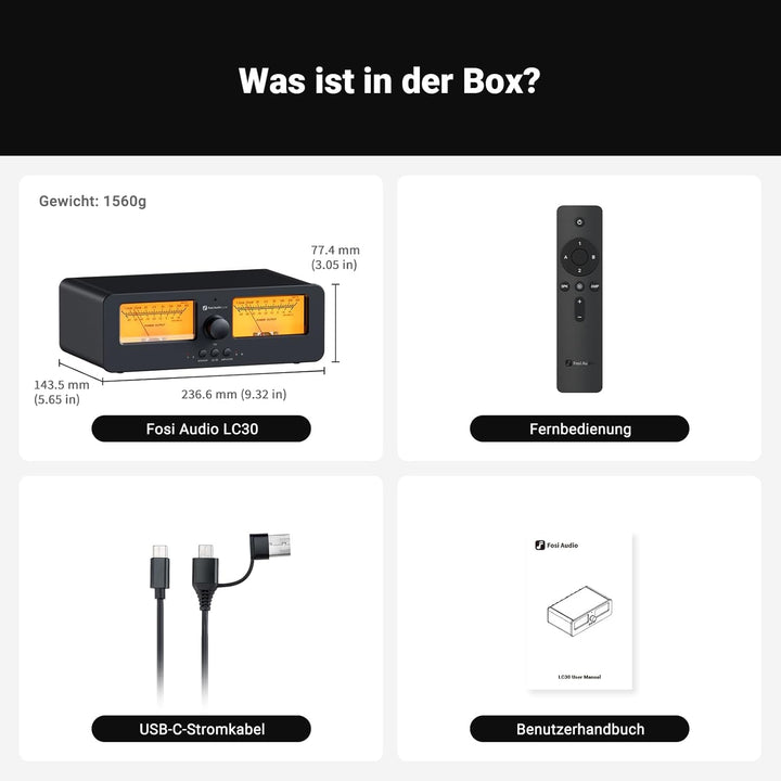 [Verbessert] Fosi Audio LC30 VU Meter Verstärker Lautsprecherwähler-Box, 2-Wege Analog-Audioschalter
