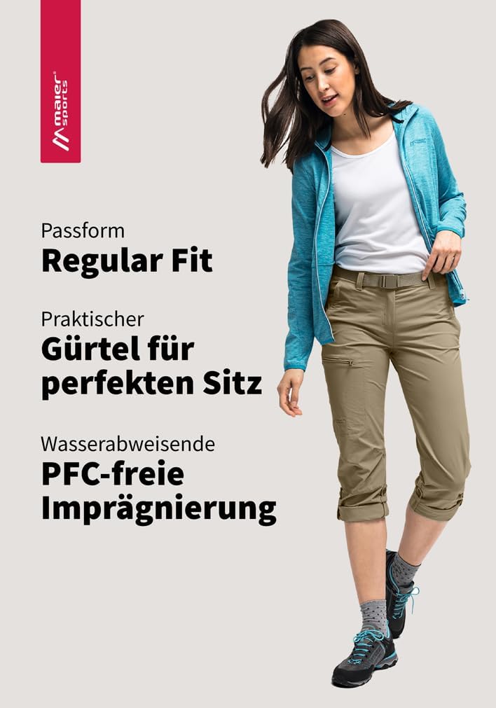 Maier Sports Damen Outdoorhose Lulaka, funktionale Wanderhose, atmungsaktive Trekking-Hose mit Rollu