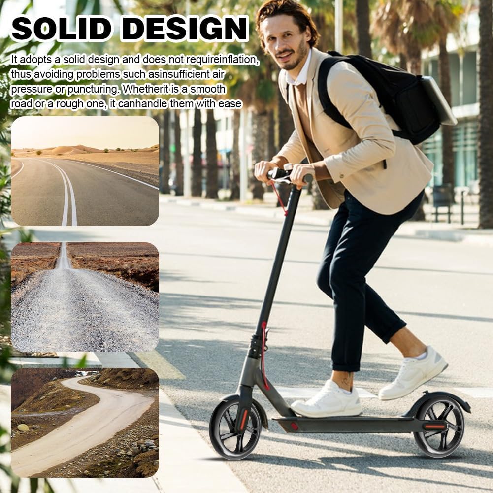 2 Stück 200mm Scooter Rollen, Scooter-Räder mit ABEC-9 Lagern, Anti-Rutsch Cityroller Reifen Ersatzr