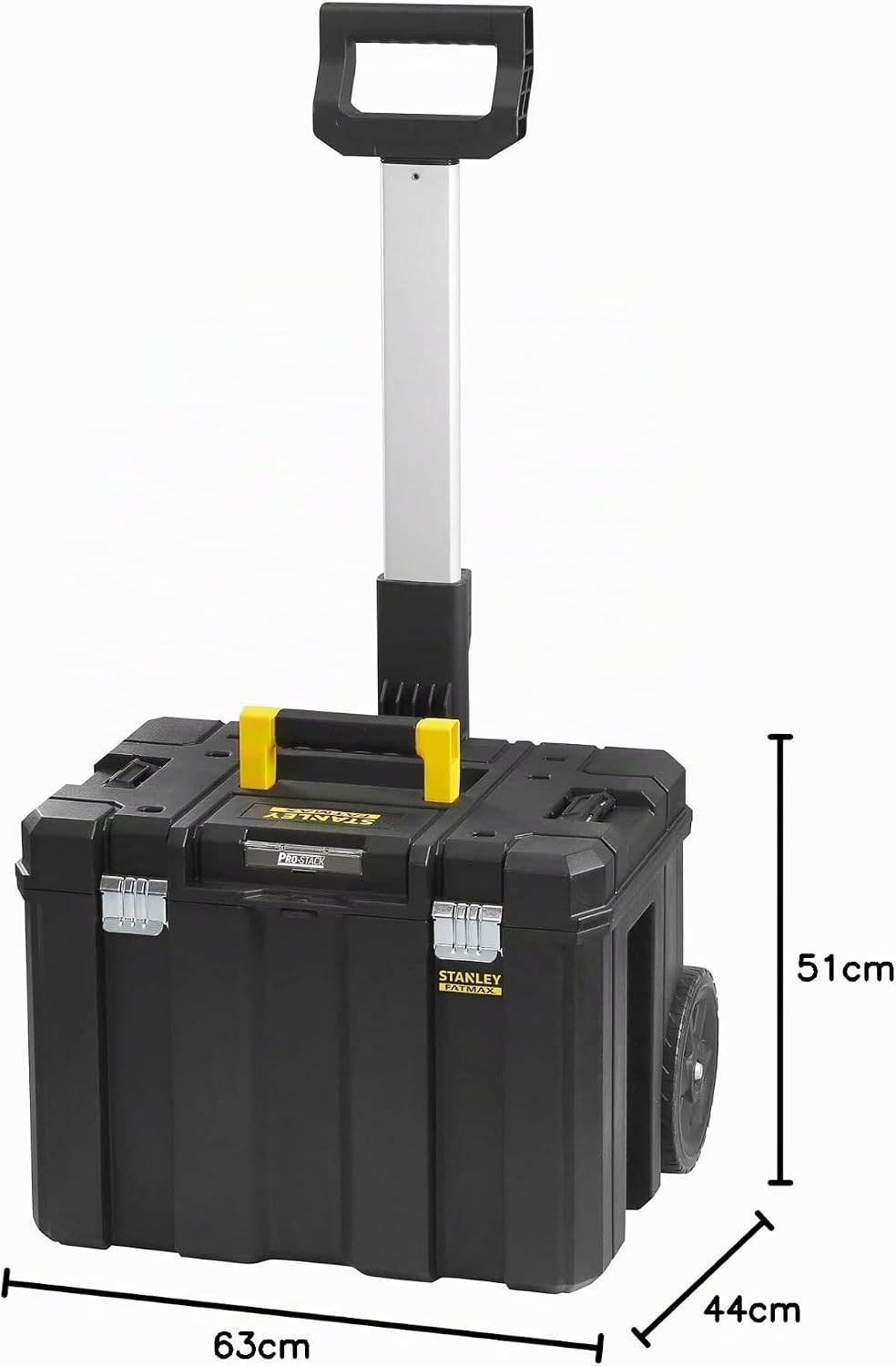 Stanley FatMax Pro-Stack Mobile Werkzeugbox (36 Liter, mit robusten Schwerlasträdern, bis 30 kg bela