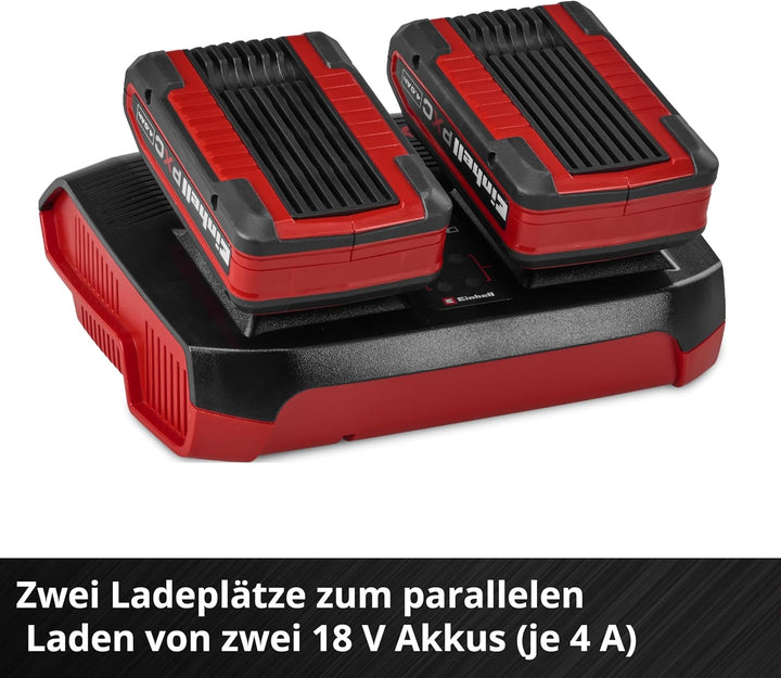 Original Einhell Ladegerät Power X-Twincharger 4A Power X-Change (18 V, gleichzeitiges Laden von 2x