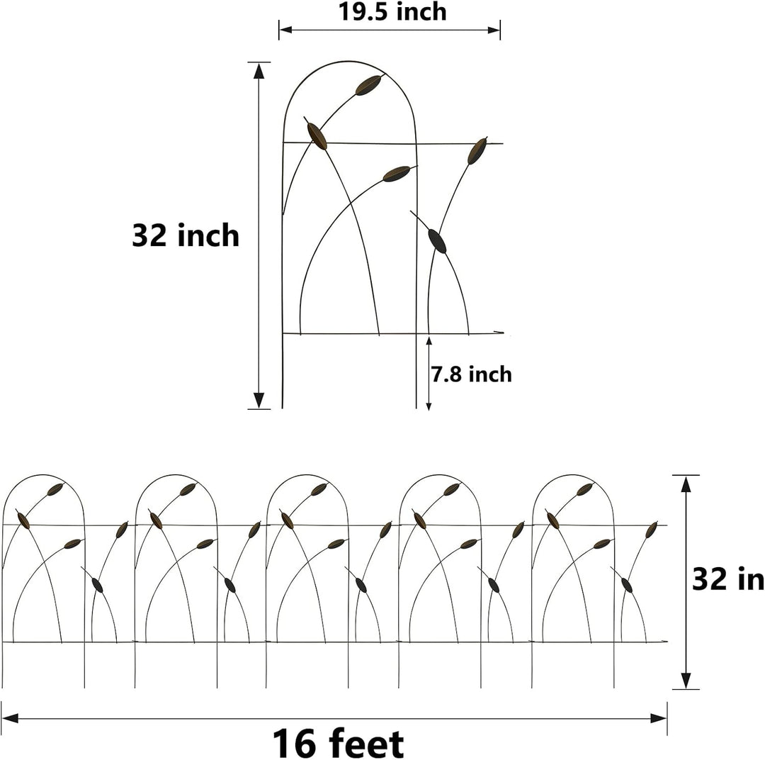 Thealyn Metall dekorative Gartenzaun Grenze, 81 cm x 4.87m, rostfrei Schmiedeeisen Landschaft Zaun f