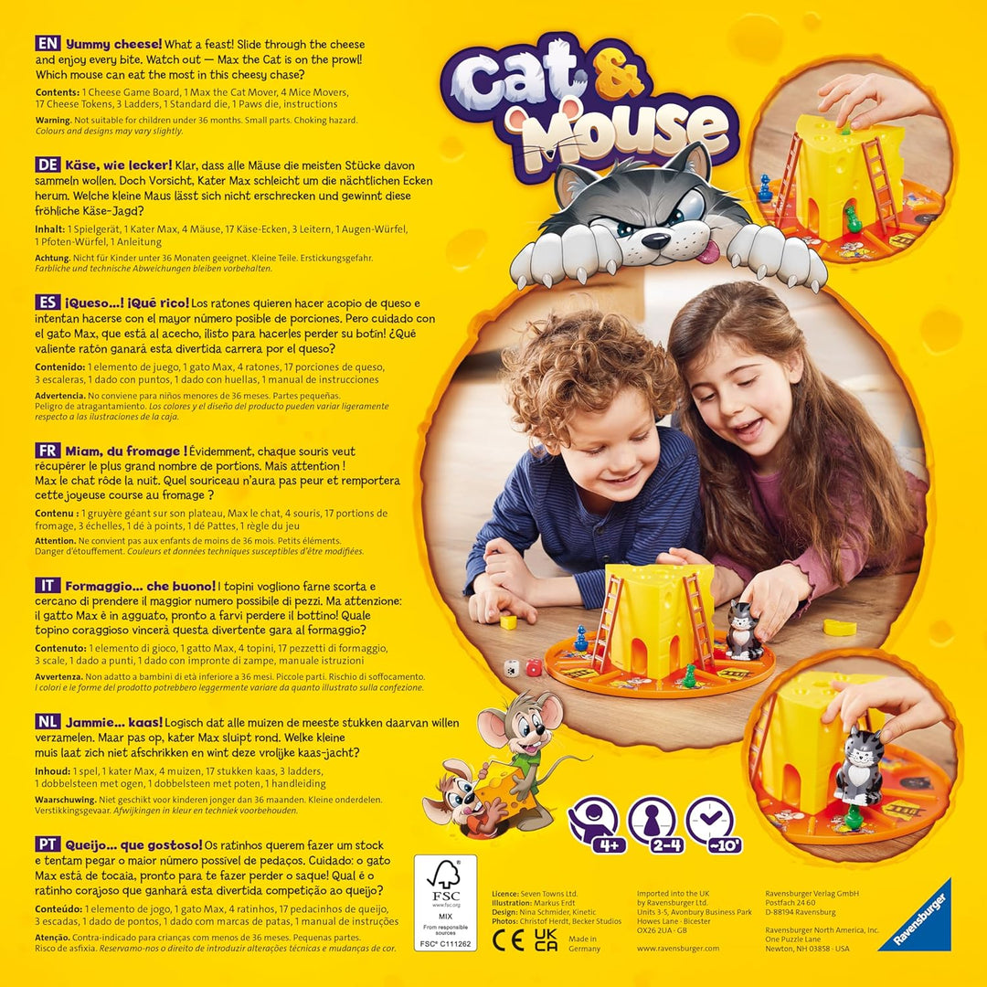 Ravensburger Katzen- und Maus-Brettspiele für Kinder ab 4 Jahren – 2 bis 4 Spieler – Kindergeschenke