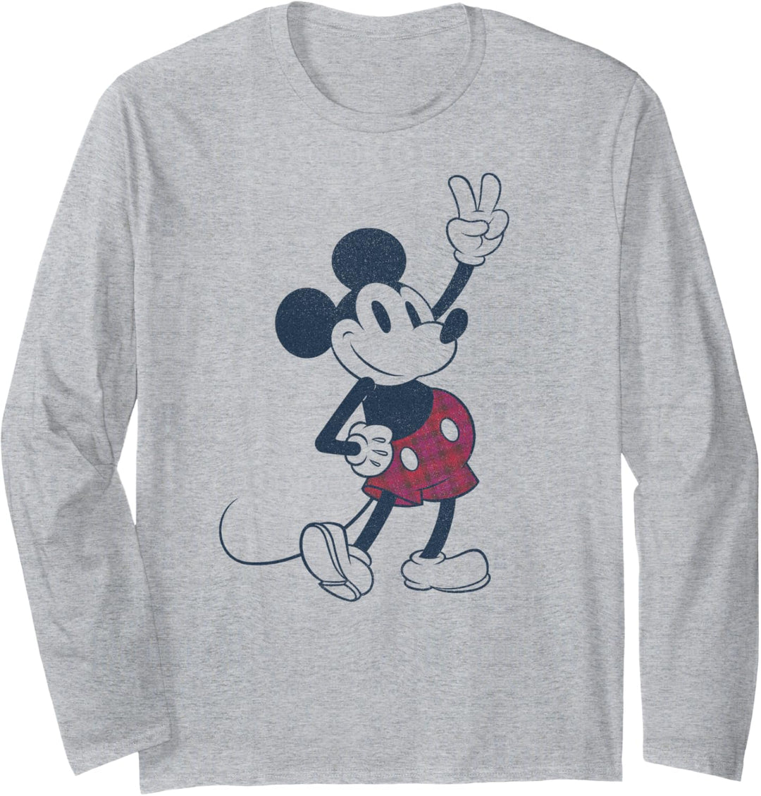 Disney Mickey And Friends Plaid Shorts Mickey Langarmshirt