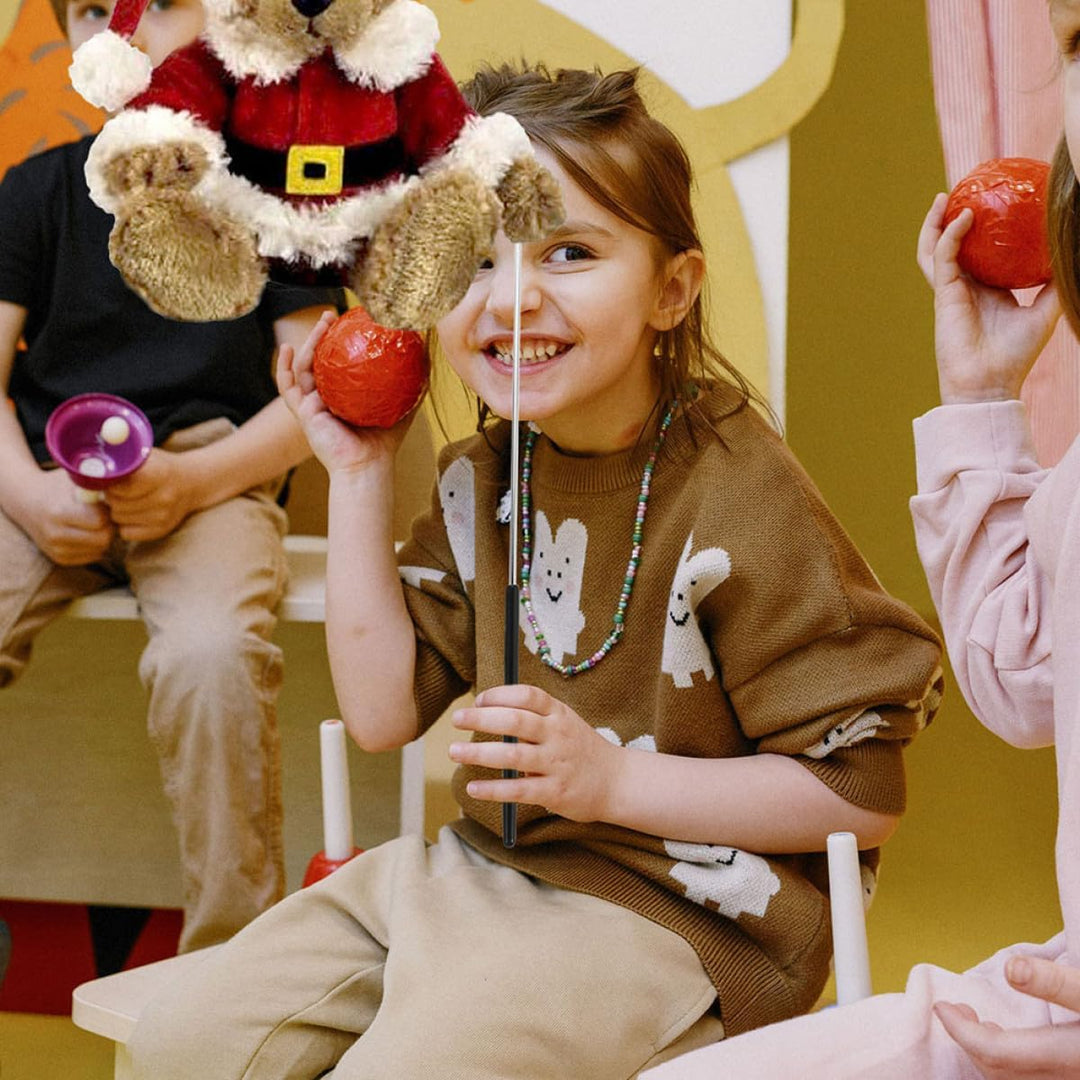 4 Stück Handpuppen Steuerstab aus Edelstahl und Kunststoff | Silber, für Puppenspielaufführungen, Zu