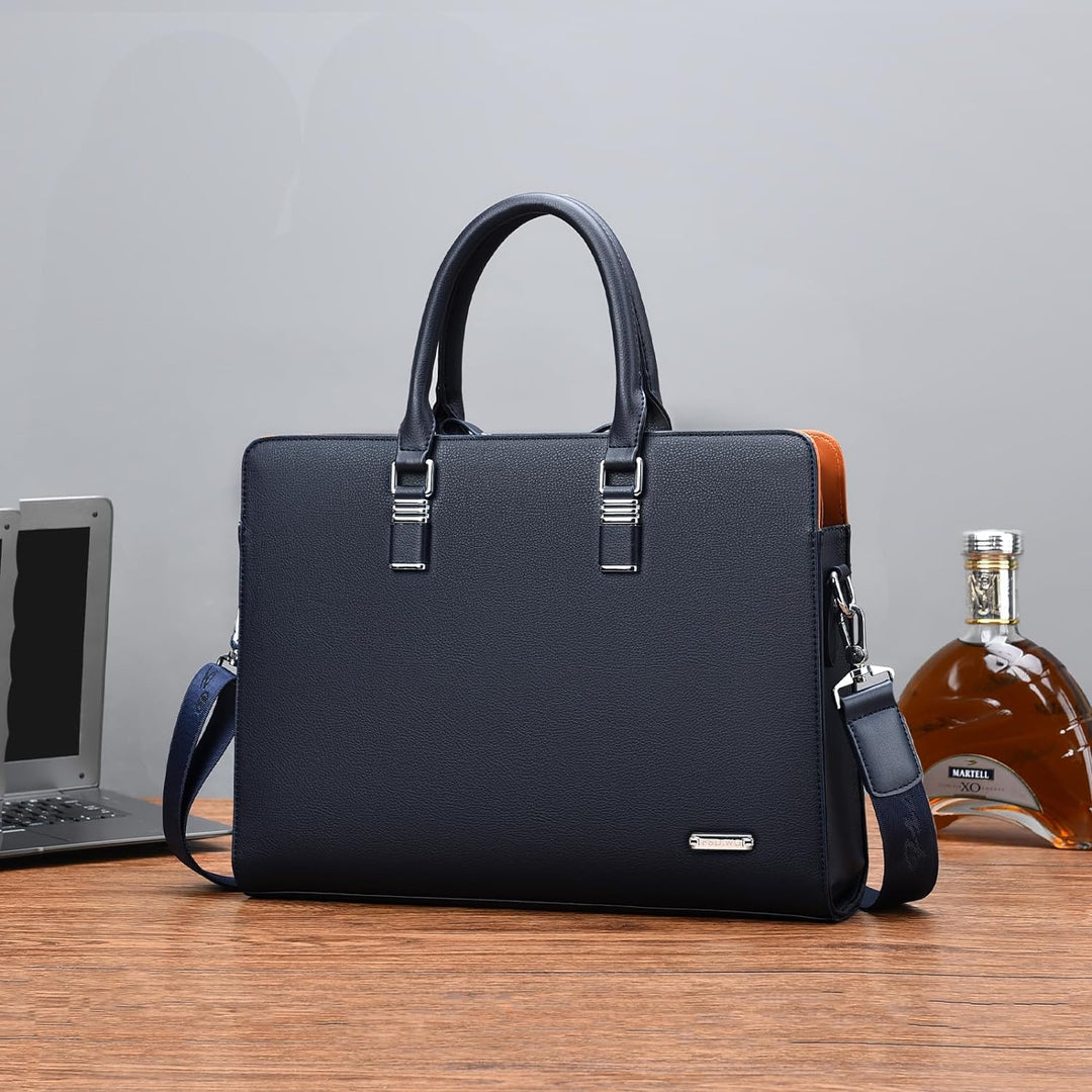 FSD.WG Herren Business Tasche,Wasserdichte Leder Aktentasche,Schulter Laptop Business Tasche für Bus