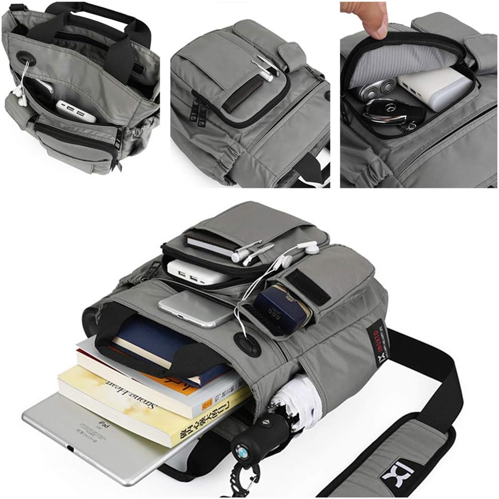Crossbody Messenger Bag Multifunktionale Umhängetasche Laptoptasche für Damen und Herren College Sch