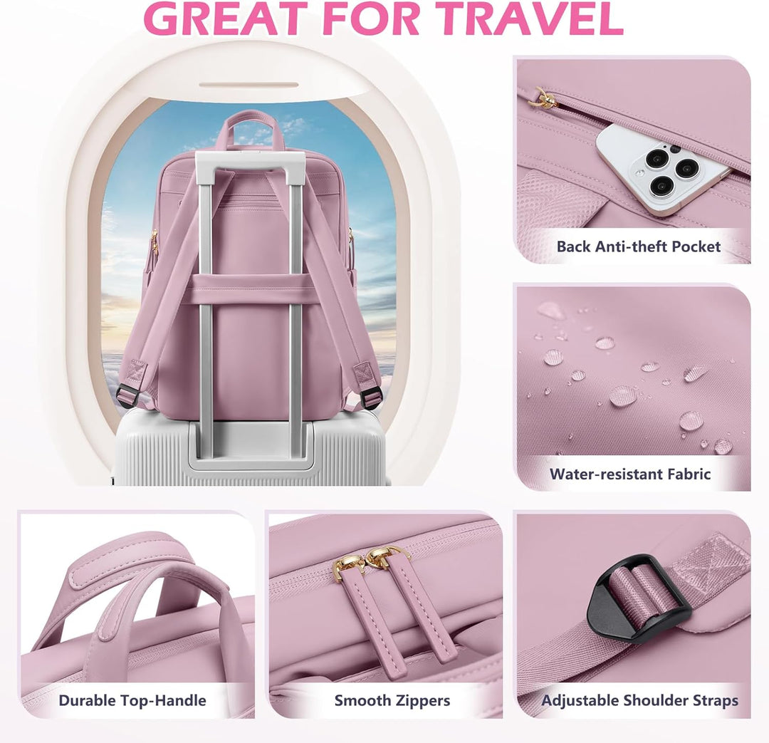 Schlanker Laptop-Rucksack für Damen, leichter Business-Rucksack für Damen, Computertasche, Geldbörse