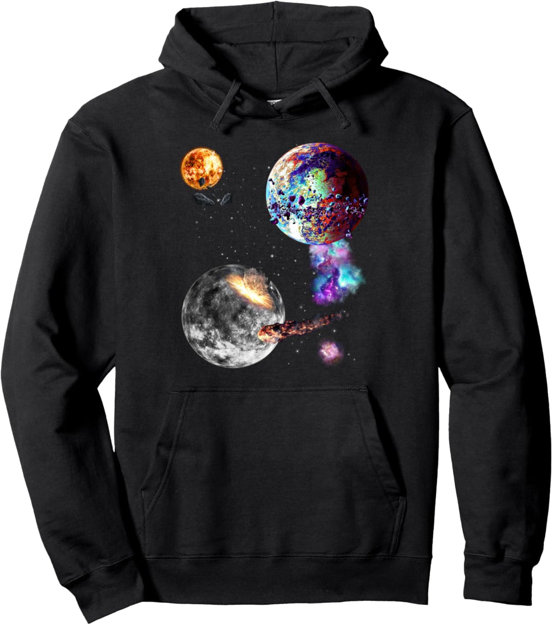 Weltraum Universum Motiv Planeten Sonne Sonnensystem Galaxie Pullover Hoodie