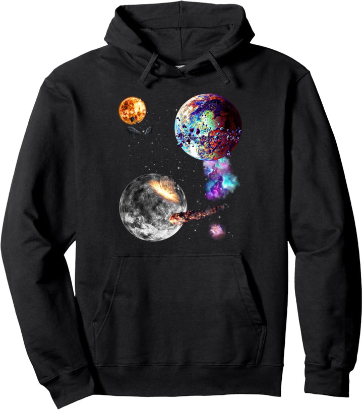 Weltraum Universum Motiv Planeten Sonne Sonnensystem Galaxie Pullover Hoodie
