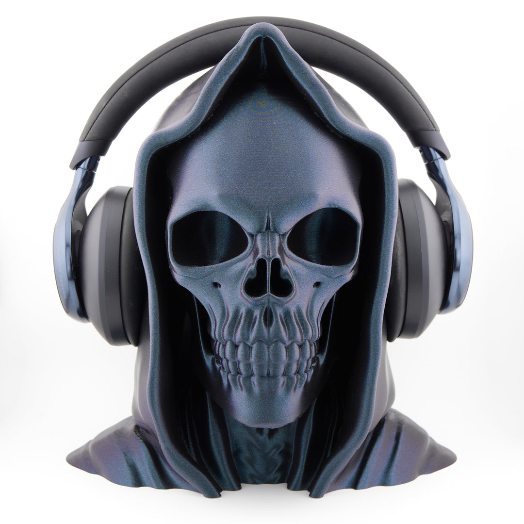 OSAZEE Totenkopf Kopfhörerständer – Skull Headphone Stand Burned Titanium Black | Premium Kopfhörerh