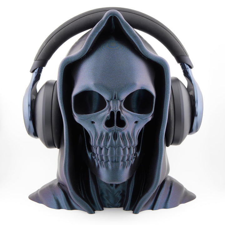 OSAZEE Totenkopf Kopfhörerständer – Skull Headphone Stand Burned Titanium Black | Premium Kopfhörerh