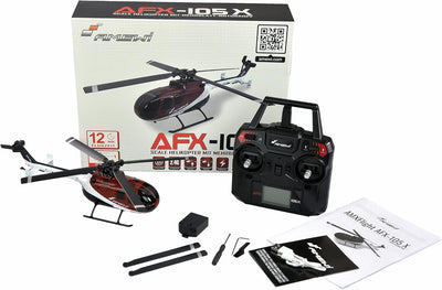 Amewi 25320 AFX-105 X 4-Kanal Helikopter 6G 2,4GHz RTF, Rot-weiss-schwarz